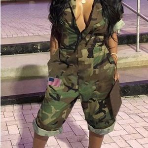 Army Print Jumpsuit from Shyfull